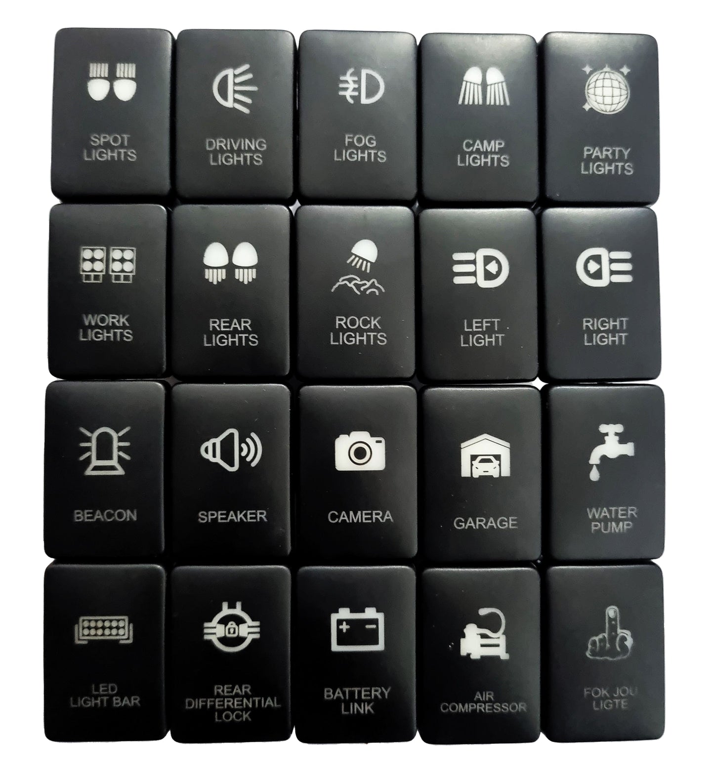 Toyota REVO Push Switch 32x20mm Blank - Optional Engraving