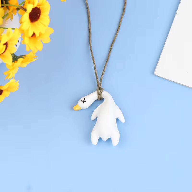 1 PC Novel Swing Goose Car Pendant Funny Swing Duck Car Hanging Ornament Car Rear View Fragrance Decoration Accessories