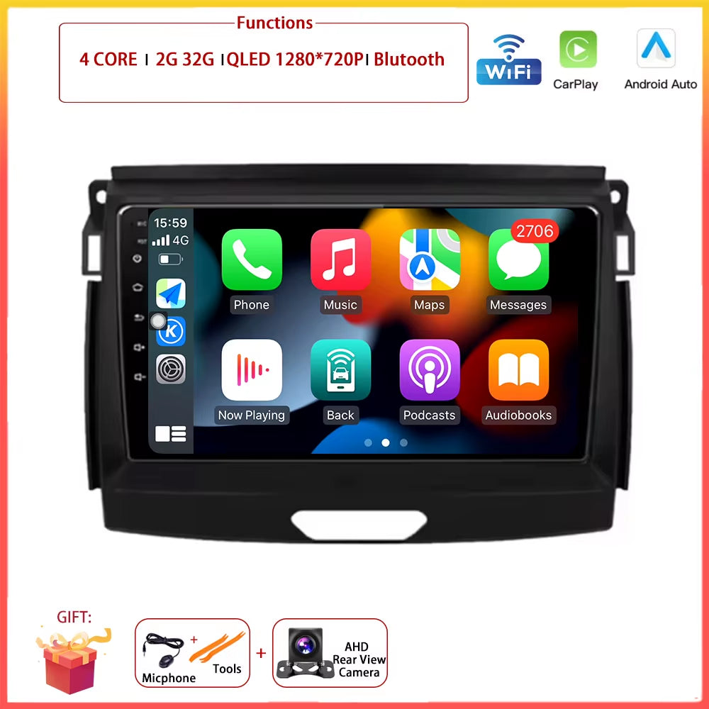 9" Android Auto for Ford Ranger Everest T6 2015 - 2020 Autoradio Carplay DSP Navigation GPS Car Radio Video Multimedia Player