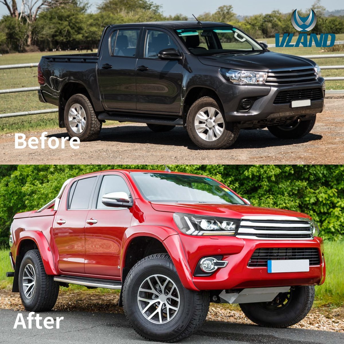 Toyota Hilux GD6 LED Headlights Vland 2016 -2019 Non Cambus