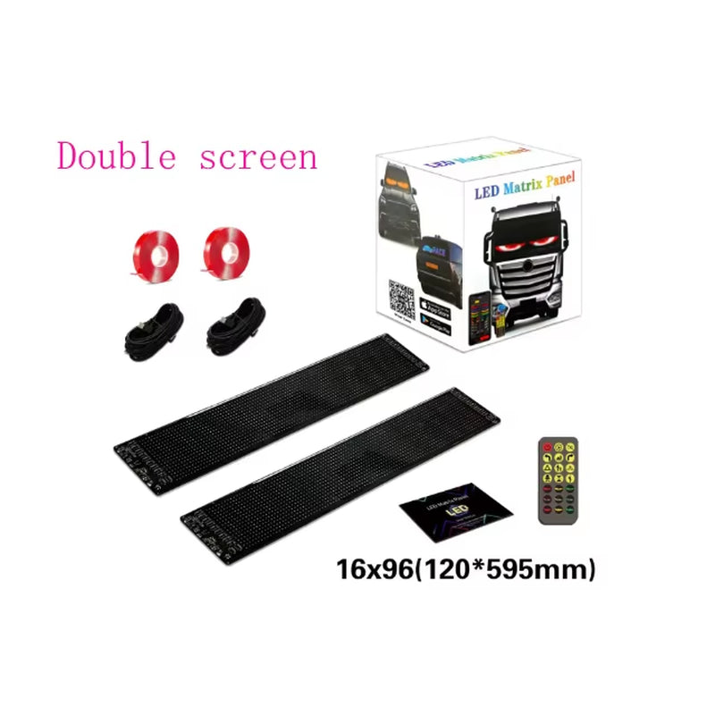 16*32 64*20 96*20 Car Windshield LED Screen DIY Indicator Light Devil'S Eye App Remote Control Animated Eyes for Cars Truck Led