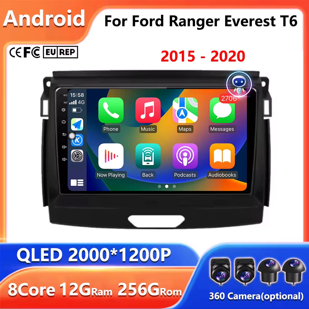 9" Android Auto for Ford Ranger Everest T6 2015 - 2020 Autoradio Carplay DSP Navigation GPS Car Radio Video Multimedia Player