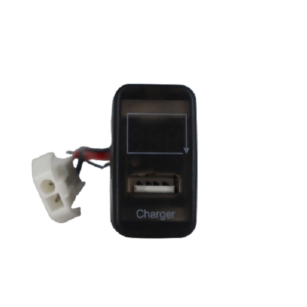 Toyota USB 2.1A with voltmeter, 40 x 20mm, blue LED