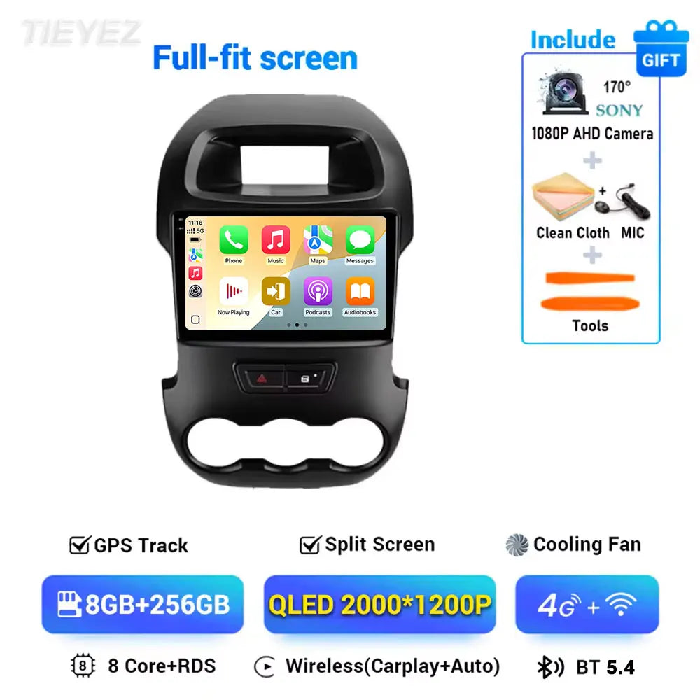 Ford Ranger T6 2011-2016 Touch Screen Radio with Carplay & Android 15