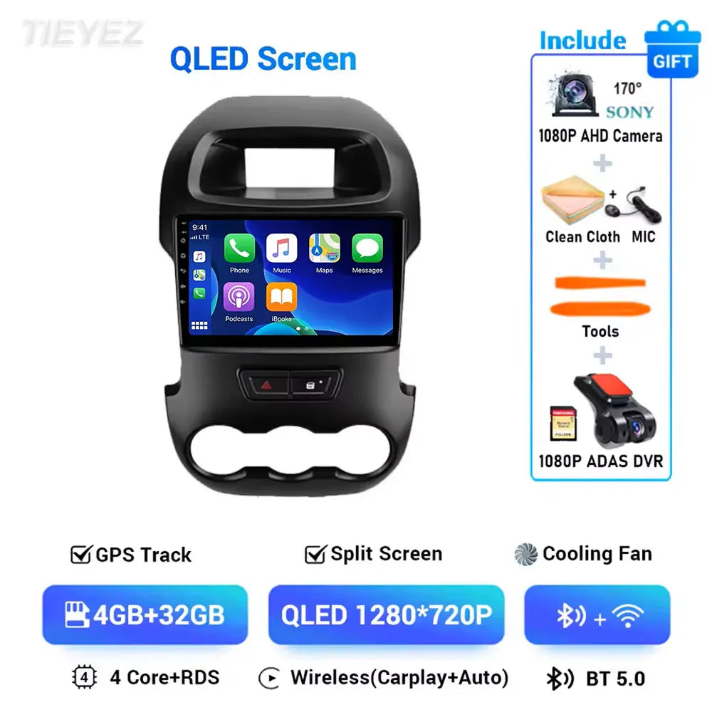 Ford Ranger T6 2011-2016 Touch Screen Radio with Carplay & Android 15