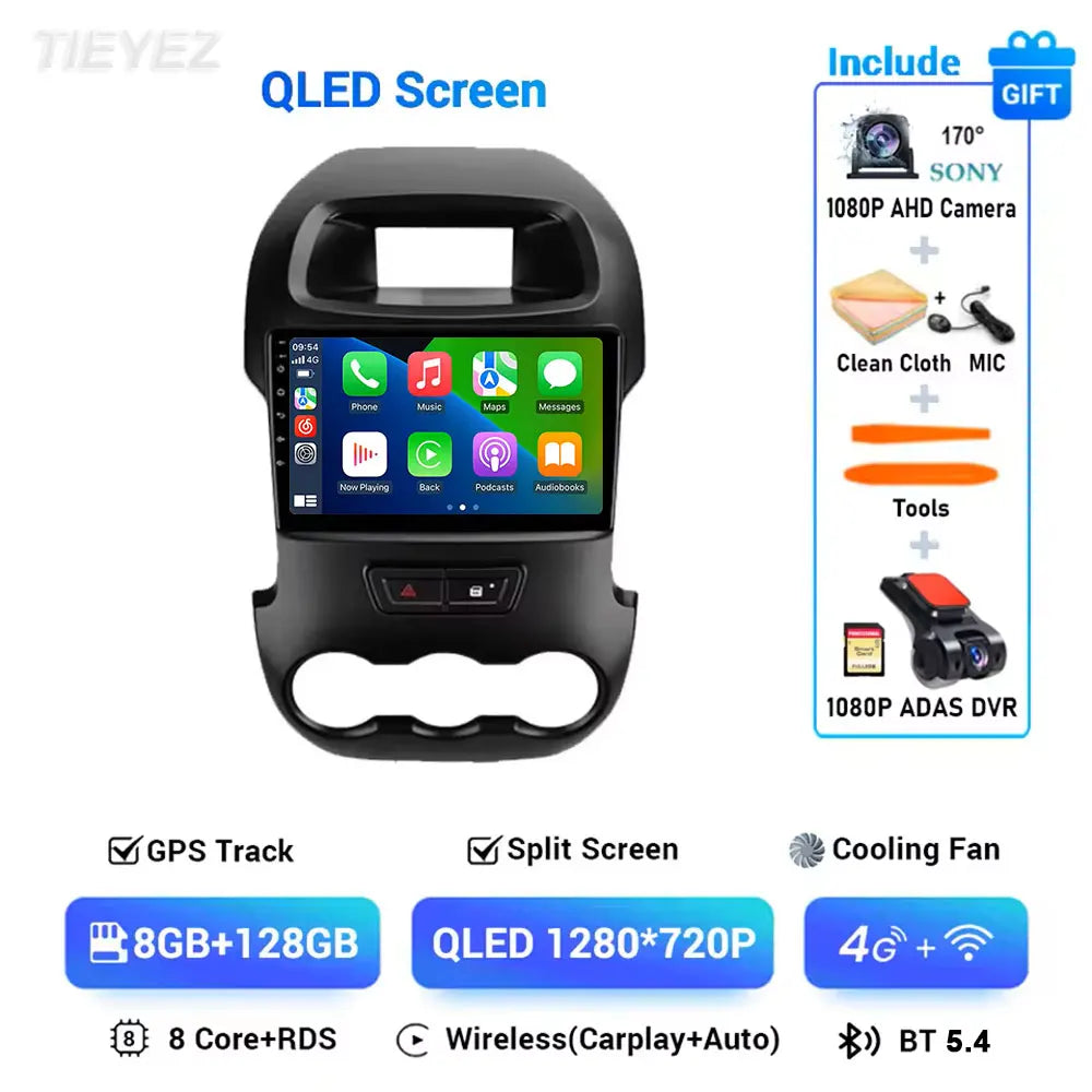 Ford Ranger T6 2011-2016 Touch Screen Radio with Carplay & Android 15