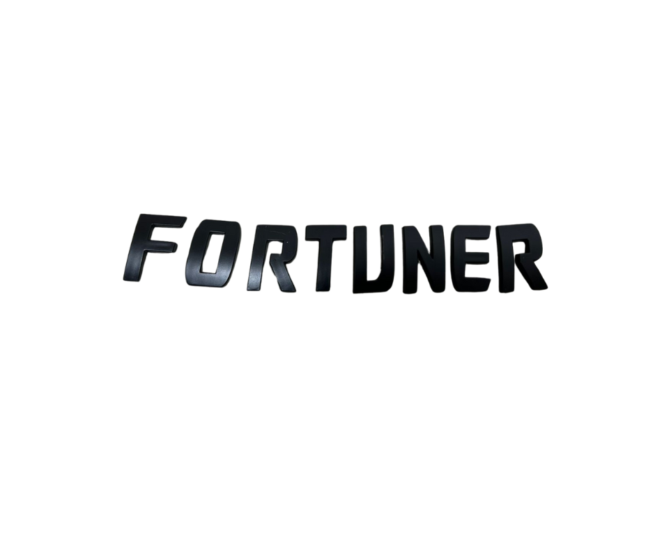 Toyota Fortuner 3D Bonnet Logo Lettering Black - Letter size 40mm