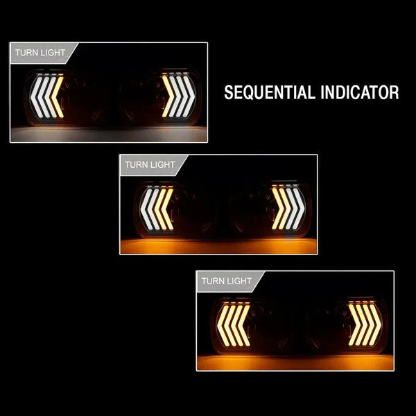 Universal 7-Inch Dual Function LED Projector Square Headlight