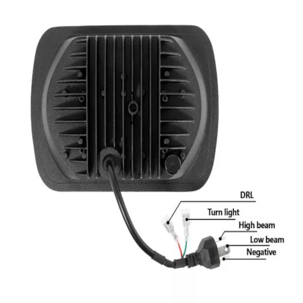 Universal 7-Inch Dual Function LED Projector Square Headlight