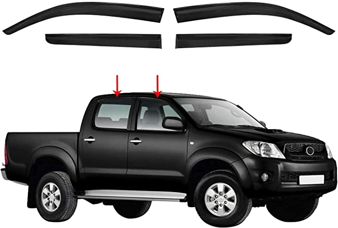 Toyota Hilux Vigo/ Vigo Champ (2005-2015) Weather GuardsDouble Cab Gloss Black