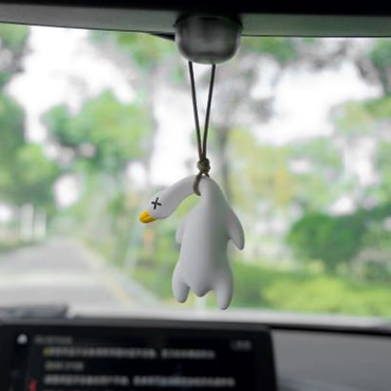 1 PC Novel Swing Goose Car Pendant Funny Swing Duck Car Hanging Ornament Car Rear View Fragrance Decoration Accessories