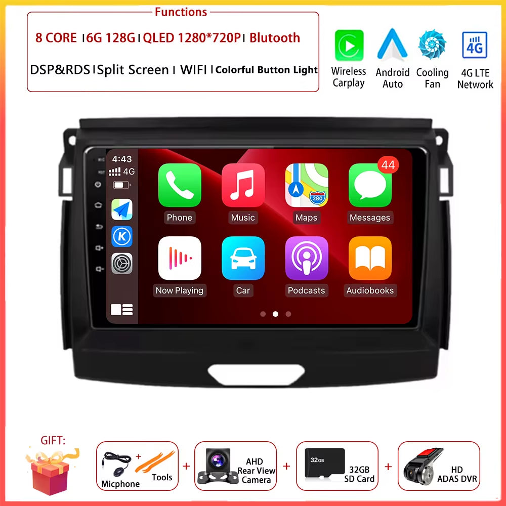 9" Android Auto for Ford Ranger Everest T6 2015 - 2020 Autoradio Carplay DSP Navigation GPS Car Radio Video Multimedia Player