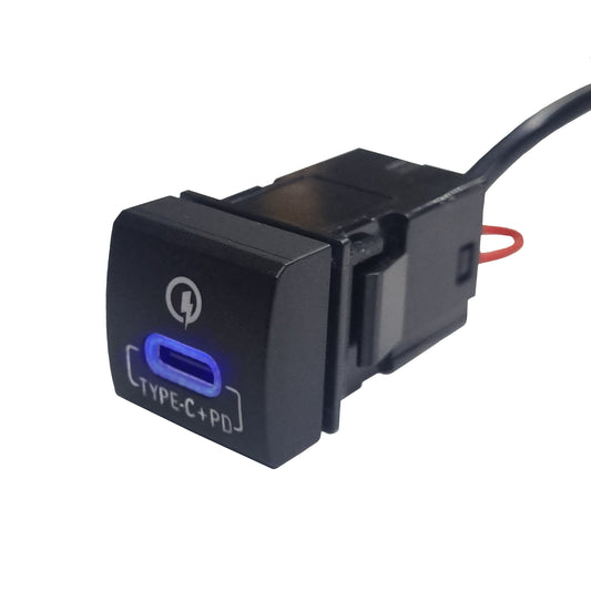 Toyota QC3.0 Type-C Charger 22x22mm - Blue LED