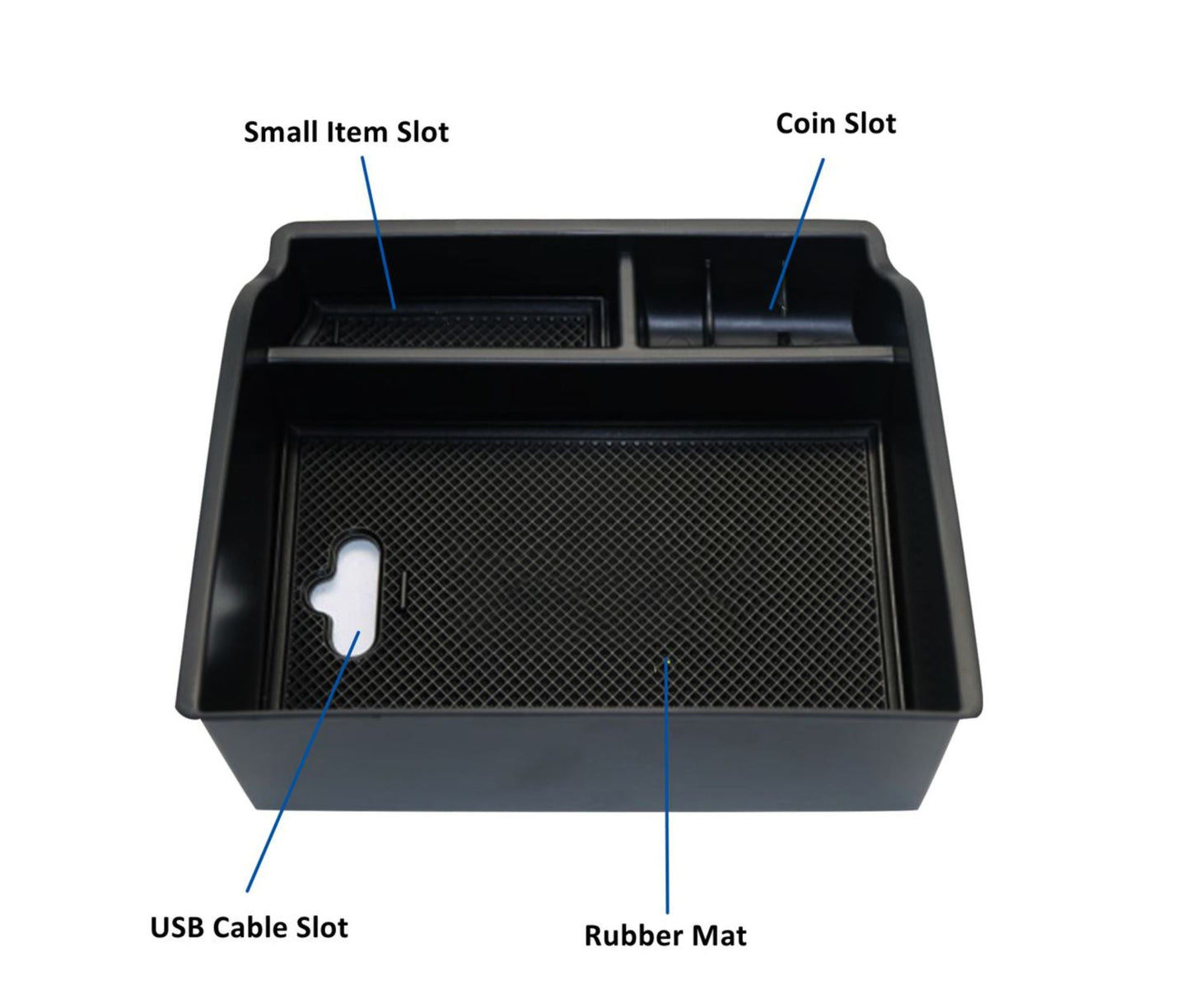 Toyota Fortuner/Hilux 2016+  Center Console Storage Tray With Rubber Matt