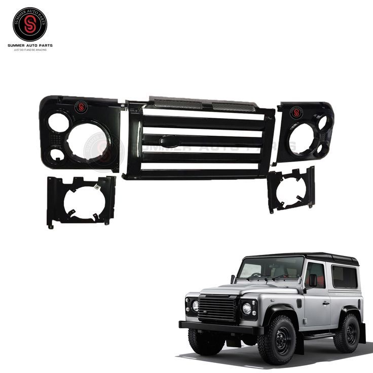 Land Rover Defender Grill fits with OE headlights (Gloss Black)