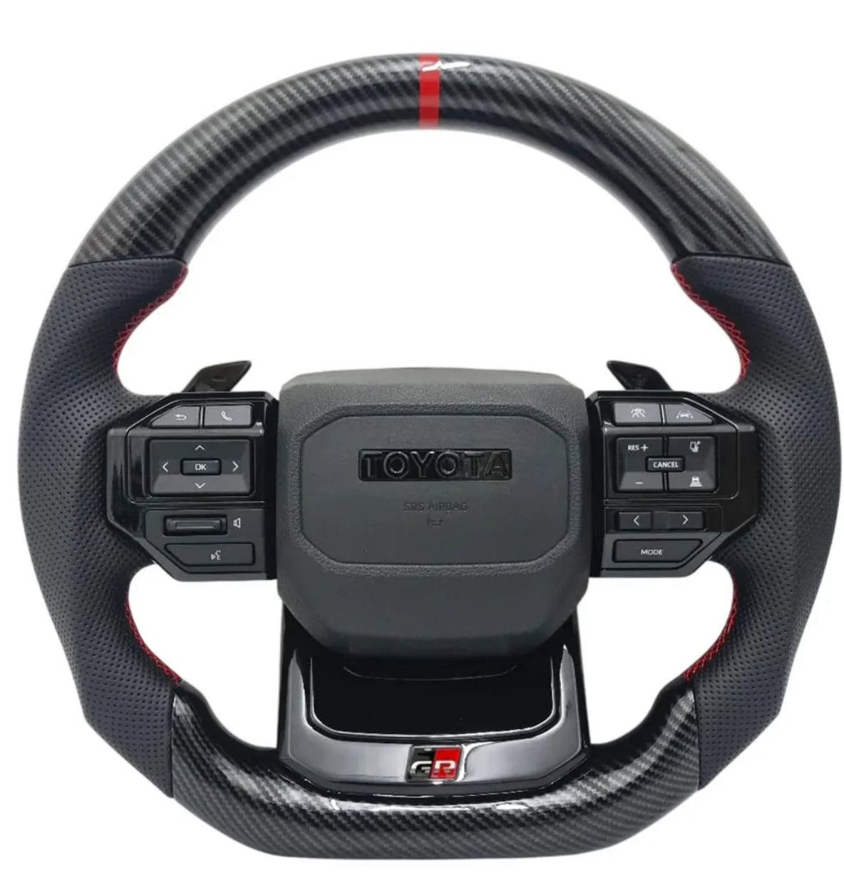 Toyota Land Cruiser LC250 GR Sport Style Carbon Look Upgrade Steering Wheel With paddle shifters