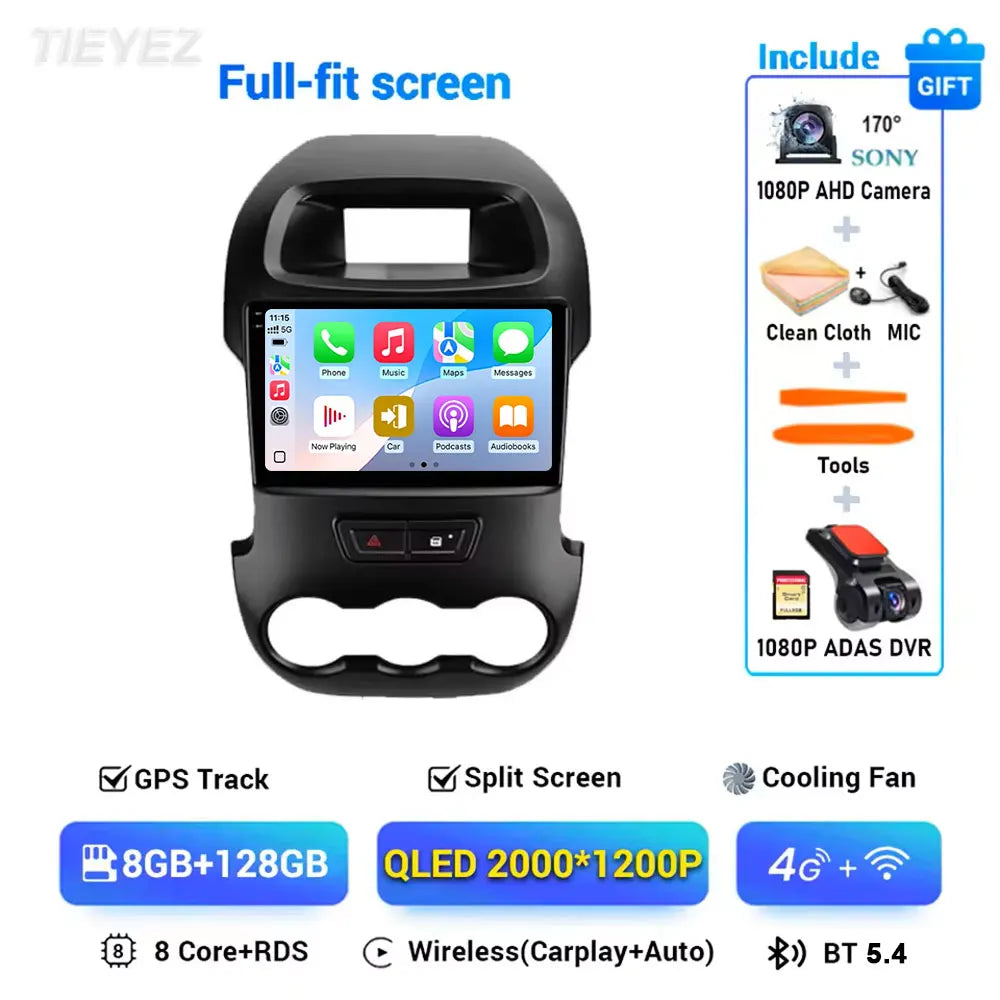  Ford Ranger T6 2011-2016 Touch Screen Radio with Carplay &  Android 15