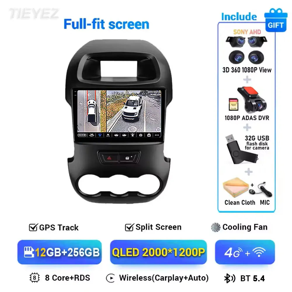  Ford Ranger T6 2011-2016 Touch Screen Radio with Carplay &  Android 15