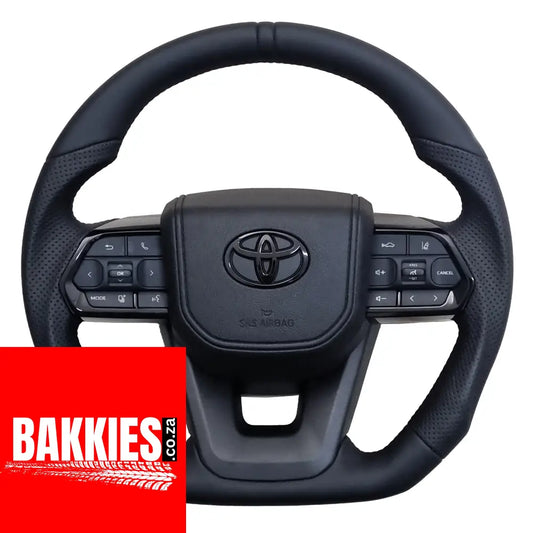 LC300 Toyota Hilux Land Cruiser 70 Series Full Leather Steering Wheel Sport - Black Steering Wheel