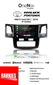 OneNav Pro for Toyota Hilux / Fortuner (2011 - 2015) 9 Inch + Free Reverse Camera ON013-1A10 Manual Climate Control