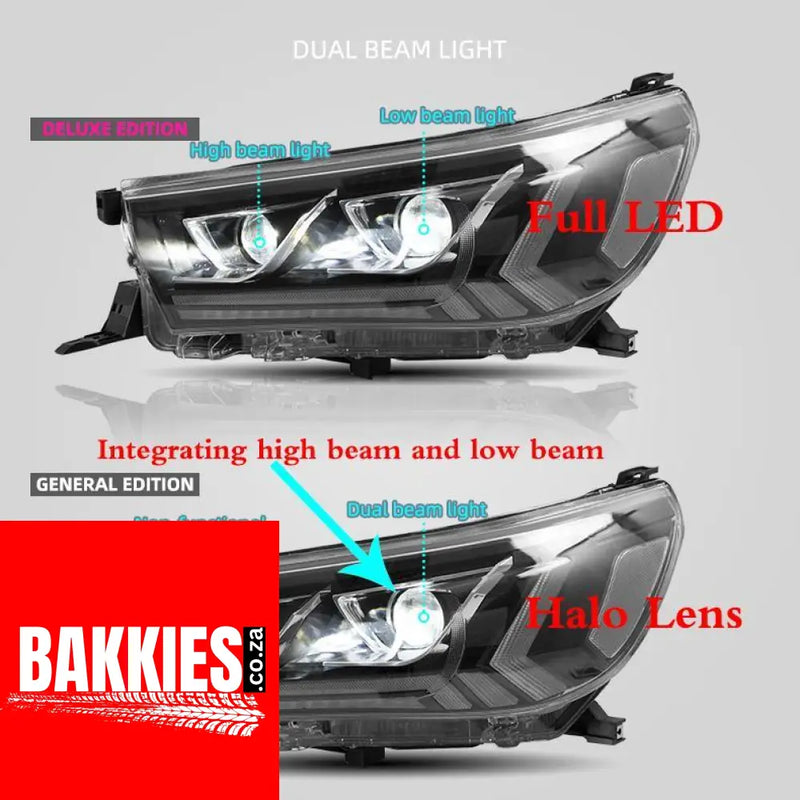 Toyota Hilux GD6 LED Headlights Vland 2016 -2019 Non Cambus