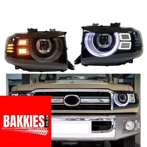 Toyota Land Cruiser 79 & 76 Series LED Headlight Set - Defender Style Land Cruiser