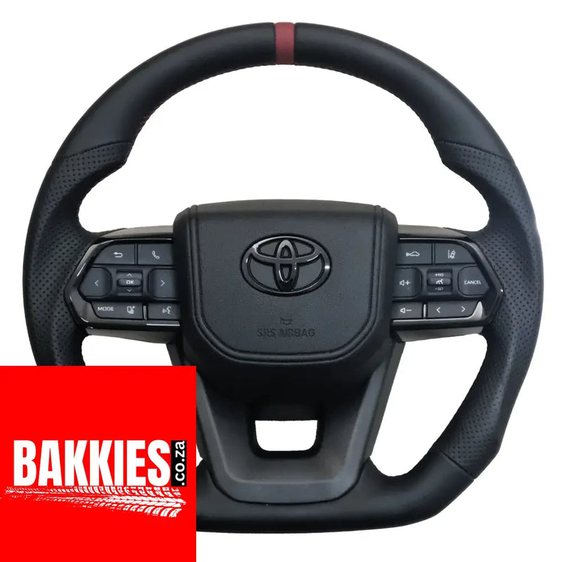 VX300 Toyota Land Cruiser 70 Series Full Leather Steering Wheel - Merlot Red Steering Wheel